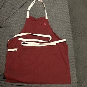 Gig em !! Chic Burgundy Apron with Adjustable Cream Straps